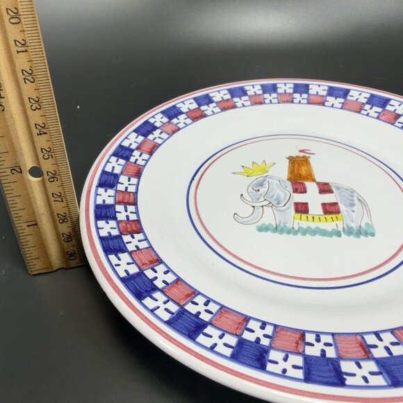 Sberna Deruta ROYAL ELEPHANT 8inch Plate Dish Set 4 Plates Dishes Made in Italy - Picture 4 of 11